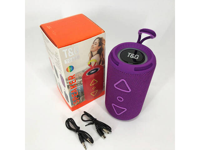 Bluetooth колонка портативна TG656 FM-радіо, потужна переносна акустична колонка. Колір: фіолетовий - Фото 11