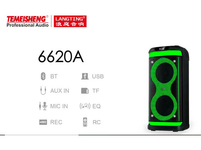 Bluetooth колонка Temeisheng 6620A з потужним звуком та двома мікрофонами (45710-6620A_4056)