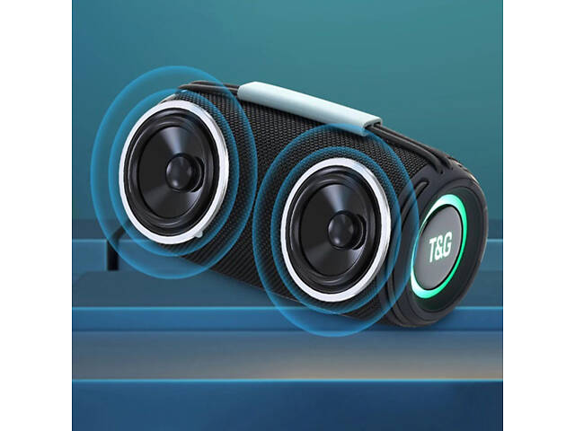 Bluetooth-колонка TG657 з RGB підсвічуванням 1500 mAh, Bluetooth колонка для гарної музики. Колір: чорний - Фото 3