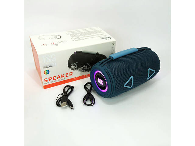 Bluetooth-колонка TG657 з RGB підсвічуванням 1500 mAh, музичні стовпчики для вулиці. Колір: синій - Фото 4
