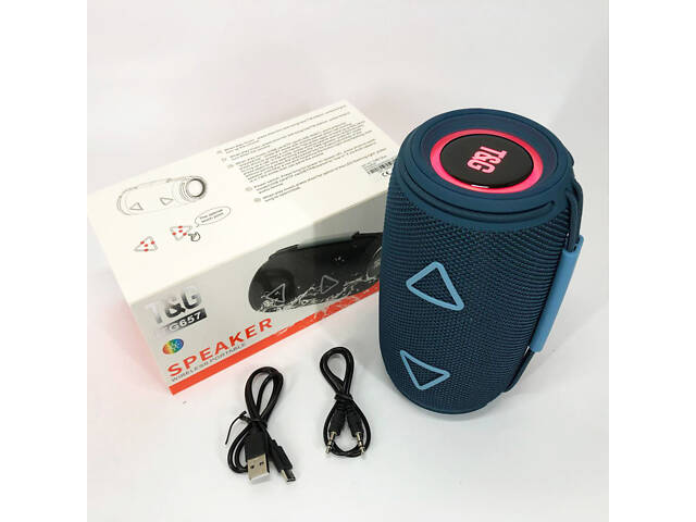 Bluetooth-колонка TG657 з RGB підсвічуванням 1500 mAh, музичні стовпчики для вулиці. Колір: синій - Фото 5