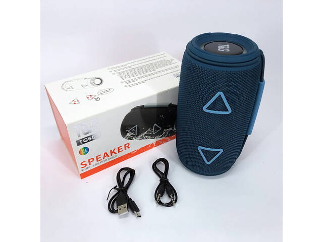Bluetooth-колонка TG657 з RGB підсвічуванням 1500 mAh, музичні стовпчики для вулиці. Колір: синій - Фото 7