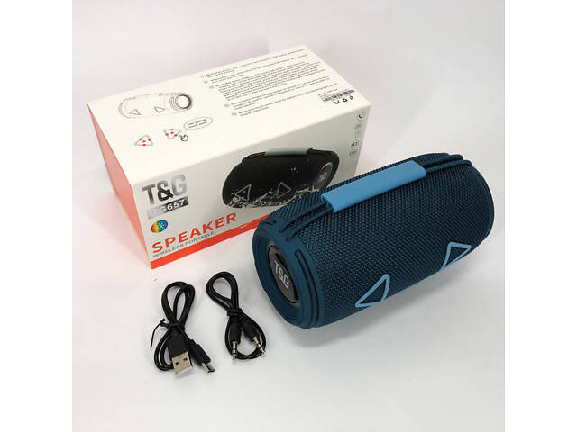 Bluetooth-колонка TG657 з RGB підсвічуванням 1500 mAh, музичні стовпчики для вулиці. Колір: синій - Фото 9