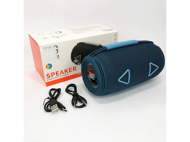 Bluetooth-колонка TG657 з RGB підсвічуванням 1500 mAh, музичні стовпчики для вулиці. Колір: синій - Фото 10