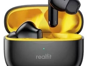Bluetooth-навушники Realfit F3 з активним шумопоглинанням. Чорні