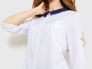 Блуза класичесская, цвет бело-синий, 230R081