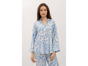Блуза Lesia Аркана 01 Бело-голубая 58 (15808000058)