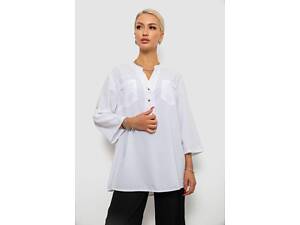 Блуза однотонна, колір білий, 230R98