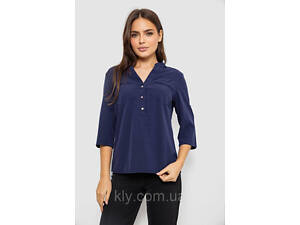 Блуза однотонна, колір синій, 230R96-1