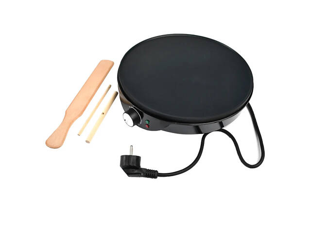 Блинница с лопаткой и т-образной палочкой для теста электрическая 30 см - Фото 3