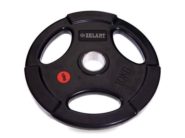 Блины (диски) обрезиненные Z-HIT Zelart TA-5160-10 51мм 10кг Черный - Фото 1