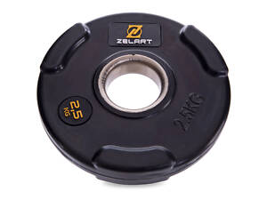Блины (диски) обрезиненные Zelart TA-2673-2_5 51мм 2,5кг Черный