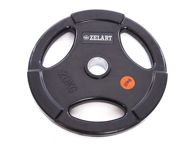 Блины (диски) обрезиненные Zelart TA-5160-20 20кг Черный - Фото 1