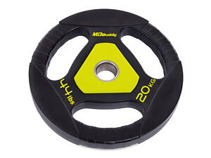 Блины (диски) полиуретановые Zelart TA-2677-20 20кг Черный-салатовый