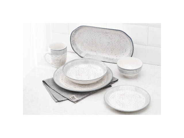 Блюдо Ardesto Siena, 32х18см, біло-сіре, порцеляна (AR2925SW) - Фото 2