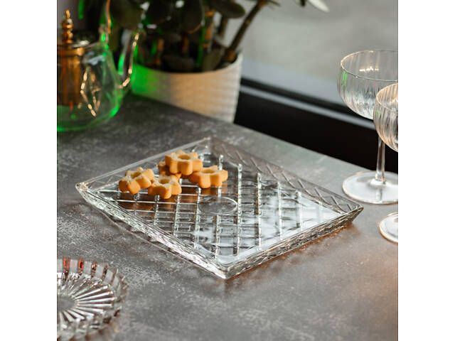 Блюдо для закусок Lirmartur скляне 24,5*20,5*2 см HP-YH-39 - Фото 4