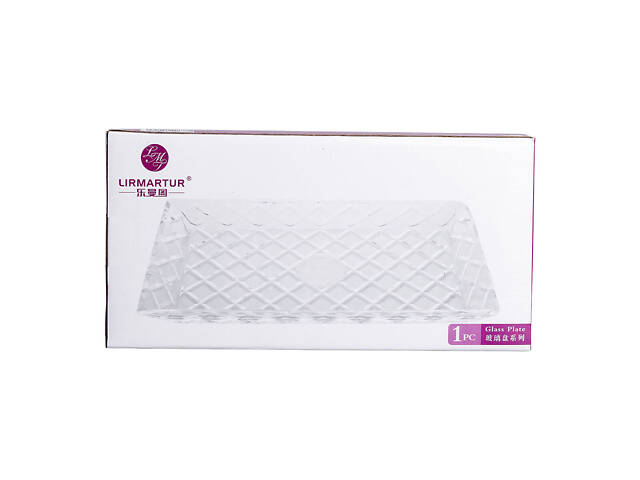 Блюдо для закусок скляне 29.5*13.5*2 прямокутне HP-YH-57 - Фото 4