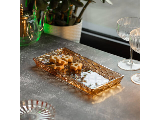 Блюдо для закусок скляне 29.5*13.5*2 прямокутне HP-YH-57 - Фото 2