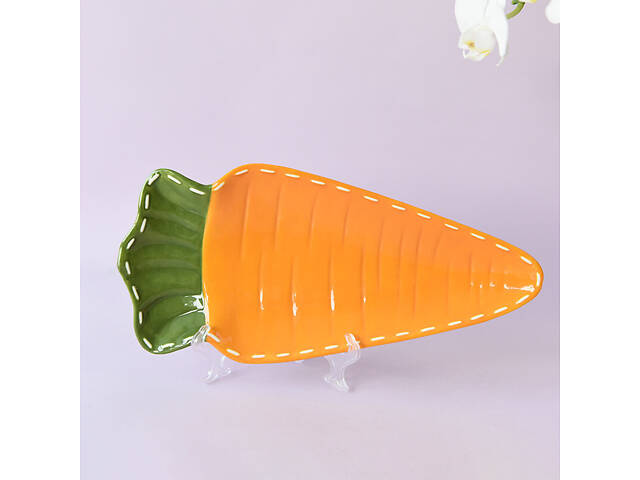 Блюдо керамическое Морковка 6797 2.6х11.4х24.3 см - Фото 2