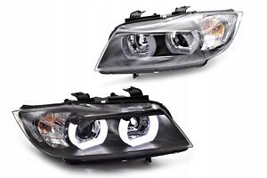 BMW 3 E90 E91 05-08 фари чорні кільця LED 3D H7/H1