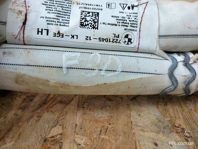 BMW 3 F30 11-18 Подушка безопасности левая шторка Airbag 7221045 \ 618344100 - Фото 9