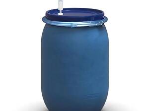 Бочка для брожения герметичная 150 л с металлическим хомутом и гидрозатвором U