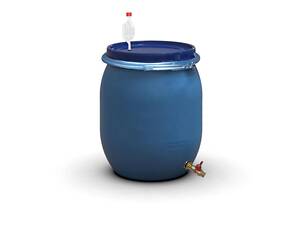 Бочка для бродіння 100 л з гідрозатвором S металевим хомутом та латунним зливним краном 1/2'