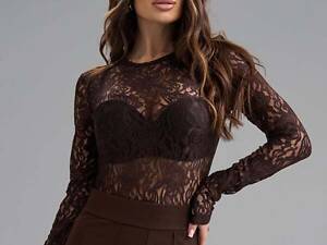 Боди ISSA PLUS 15491 L темно-коричневый