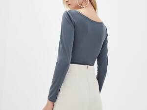 Боді з рукавами Подіум Ashley 27563-GREY M Сірий