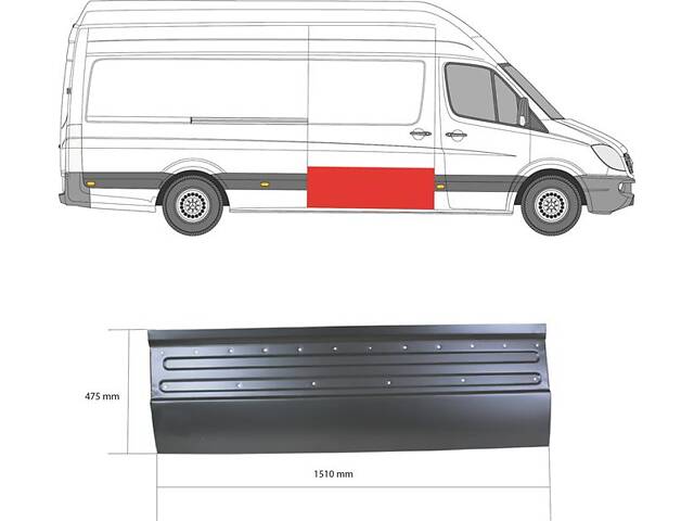 Боковина VW CRAFTER 30-50 (2E_) / VW CRAFTER 30-35 (2E_) 2006-2018 г.