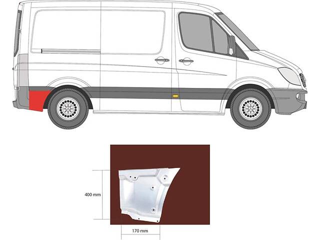 Боковина VW CRAFTER 30-50 (2E_) / VW CRAFTER 30-35 (2E_) 2006-2018 г.