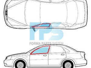 Бічне скло двері ліве переднє Chevrolet LACETTI 2003-2013