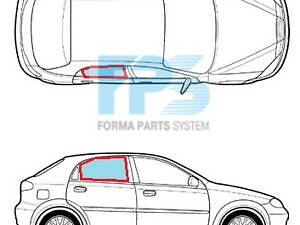 Боковое стекло двери правое заднее Chevrolet LACETTI 2003 -2013 хэтчбек