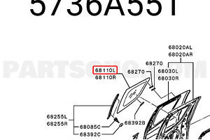 Боковое стекло двери заднее левое Fiat Fullback (2015- ....) - 5736A551 / 5736A901