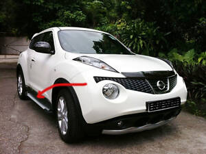 Боковые пороги Allmond Grey (2 шт, алюм.) для Nissan Juke 2010-2019 гг