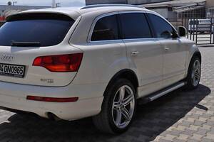 Боковые пороги Allmond Grey (2 шт., алюминий) для Ауди Q7 2005-2015 гг