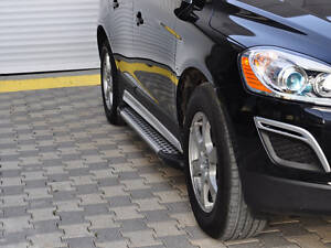 Боковые пороги Allmond Grey (2 шт., Алюминий) для Volvo XC60 2009-2017 гг.