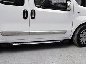 Боковые пороги Allmond Grey (2 шт, алюм) для Peugeot Bipper