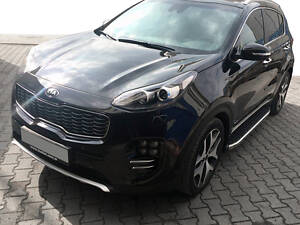 Боковые пороги BlackLine (2 шт., алюминий) для Kia Sportage 2015-2021 гг