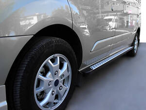 Бокові пороги DOT-Line (2 шт., Алюм.) Максі база для Ford Connect 2014-2021 рр