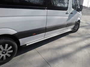 Боковые пороги DOT-Line (2 шт., алюм.) Средняя база для Volkswagen LT 1998-2024 гг