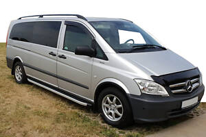 Боковые пороги Fullmond (2 шт, алюм.) Длинная (ExtraLong) для Mercedes Vito W639 2004-2015 гг