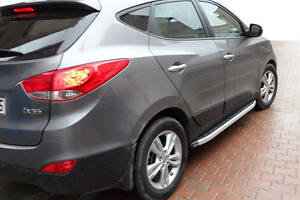 Боковые пороги Fullmond (2 шт, алюм.) для Hyundai IX-35 2010-2015 гг