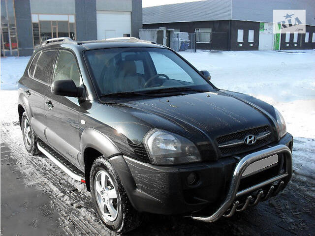 Боковые пороги Fullmond (2 шт, алюм.) для Hyundai Tucson JM 2004- гг.