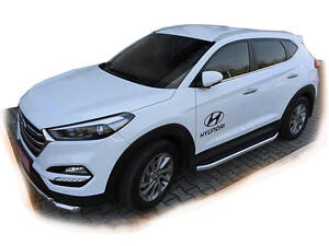 Боковые пороги Fullmond (2 шт., алюминий) для Hyundai Tucson TL 2016-2021 гг