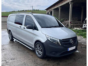 Боковые пороги Maya V1 (2 шт., алюминий) Длинная (ExtraLong) для Mercedes Vito / V W447 2014-2024 гг