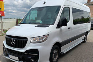 Боковые пороги Maya V2 (2 шт., алюминий) Средняя база для Mercedes Sprinter 2018-2024 гг.