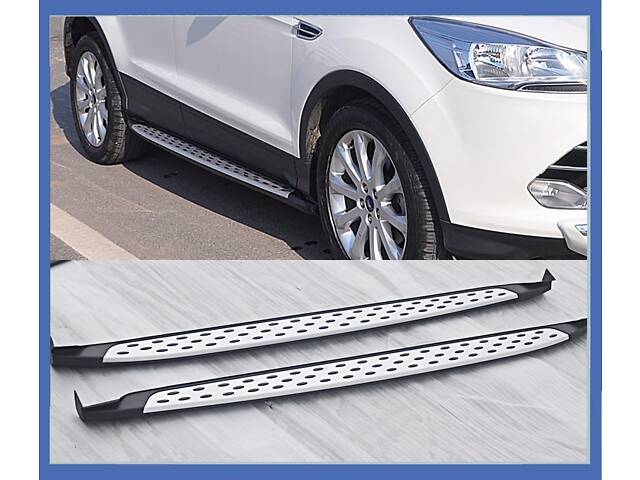 Боковые пороги OEM-V2 (2 шт., алюминий) для Ford Kuga/Escape 2013-2019 гг - Фото 1