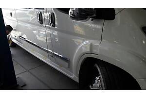 Боковые пороги под покраску (Meliset) для Peugeot Boxer 2006-2024 и