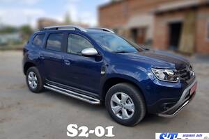 Боковые пороги Premium (2 шт., нерж.) Ø51 для Dacia Duster 2018-2024 гг